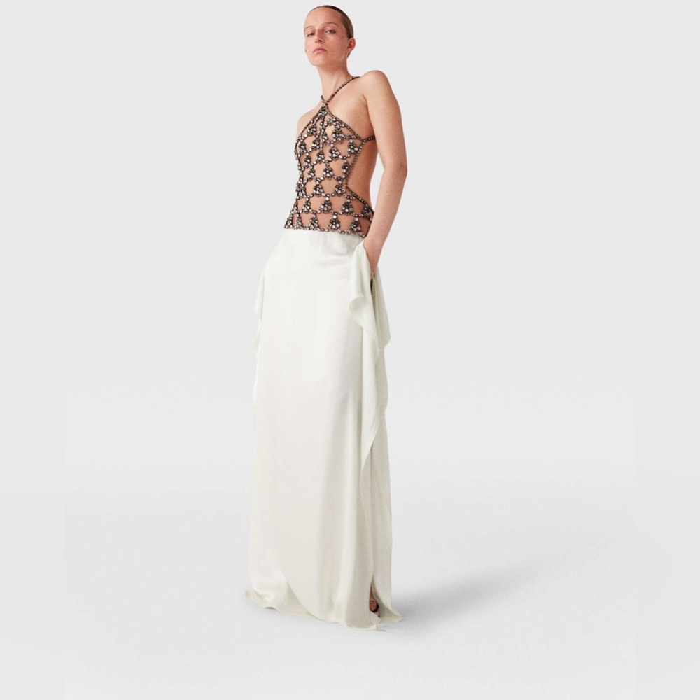 NWT Stella McCartney Crystal Cage Halterneck Dress